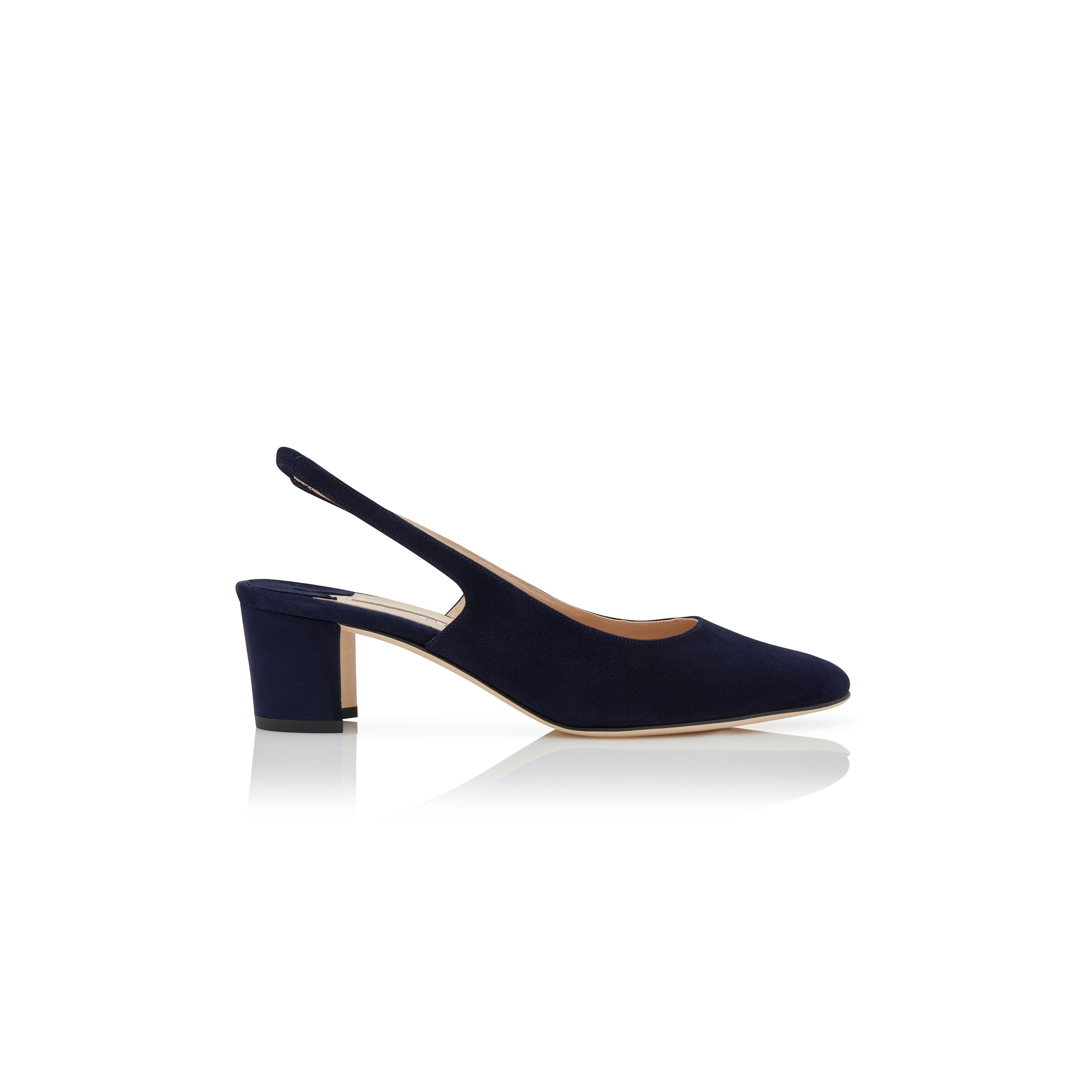 man010 B1ahn*k allurasan navy blue suede slingback pumps 121-1799-0007